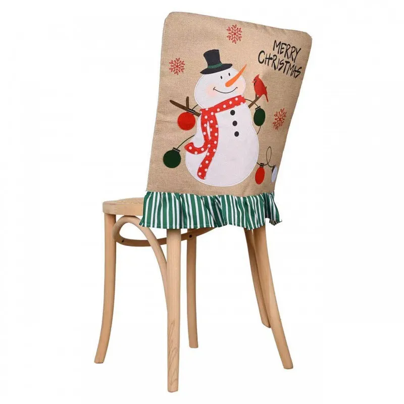 Christmas Chair Back Cover for Dining Room Xmas Decor