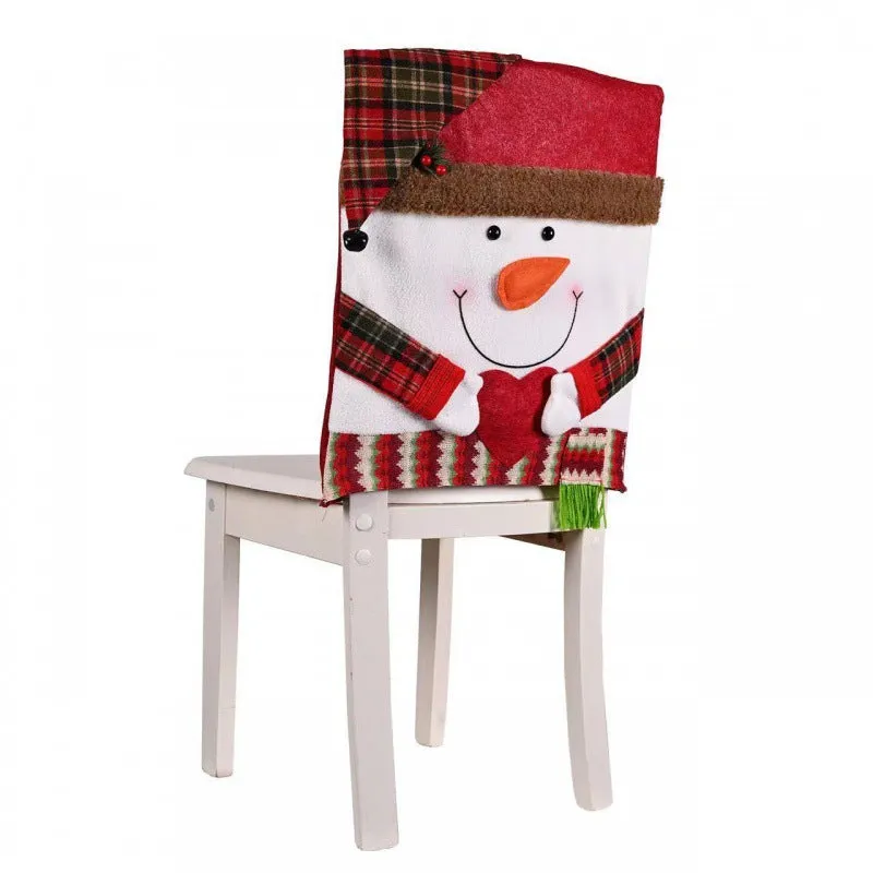 Christmas Chair Back Cover for Dining Room Xmas Decor