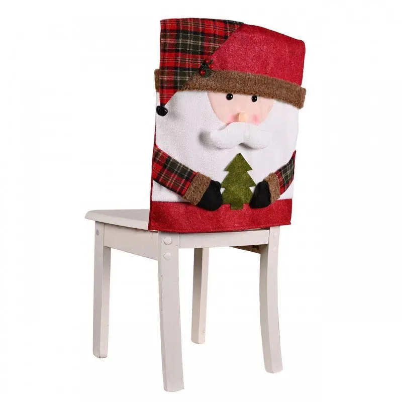 Christmas Chair Back Cover for Dining Room Xmas Decor