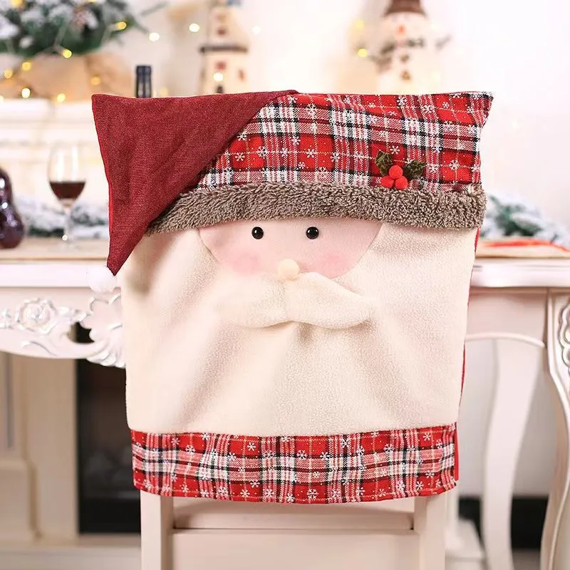 Christmas Chair Back Cover for Dining Room Xmas Decor