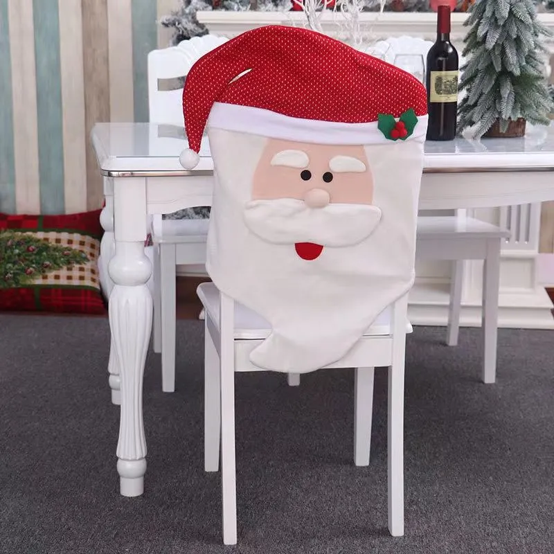 Christmas Chair Back Cover for Dining Room Xmas Decor