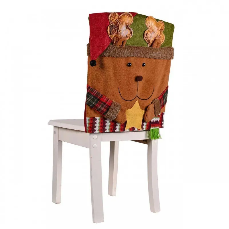 Christmas Chair Back Cover for Dining Room Xmas Decor