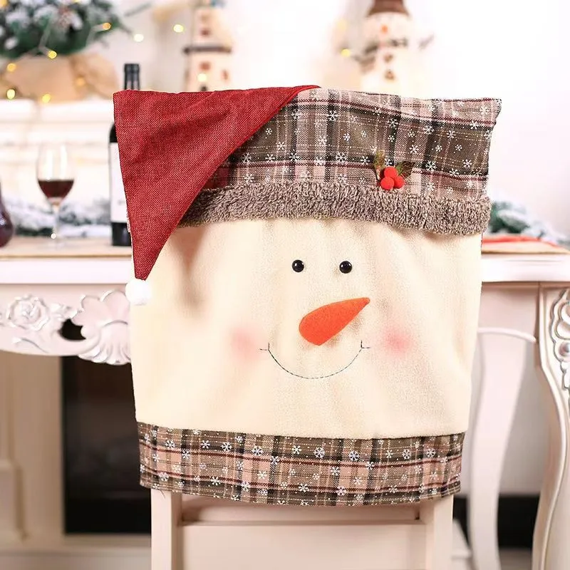 Christmas Chair Back Cover for Dining Room Xmas Decor