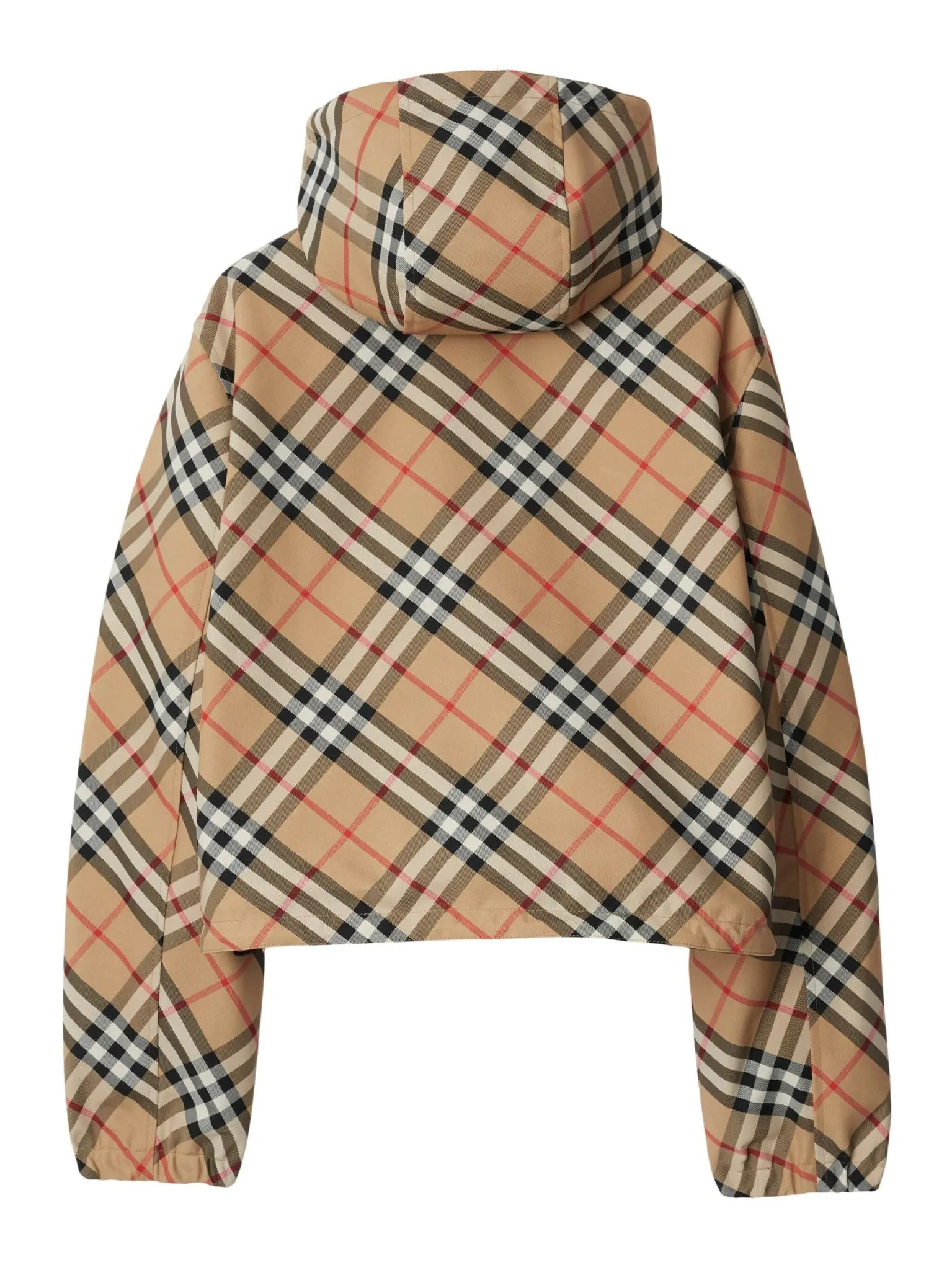 cropped reversible check jacket