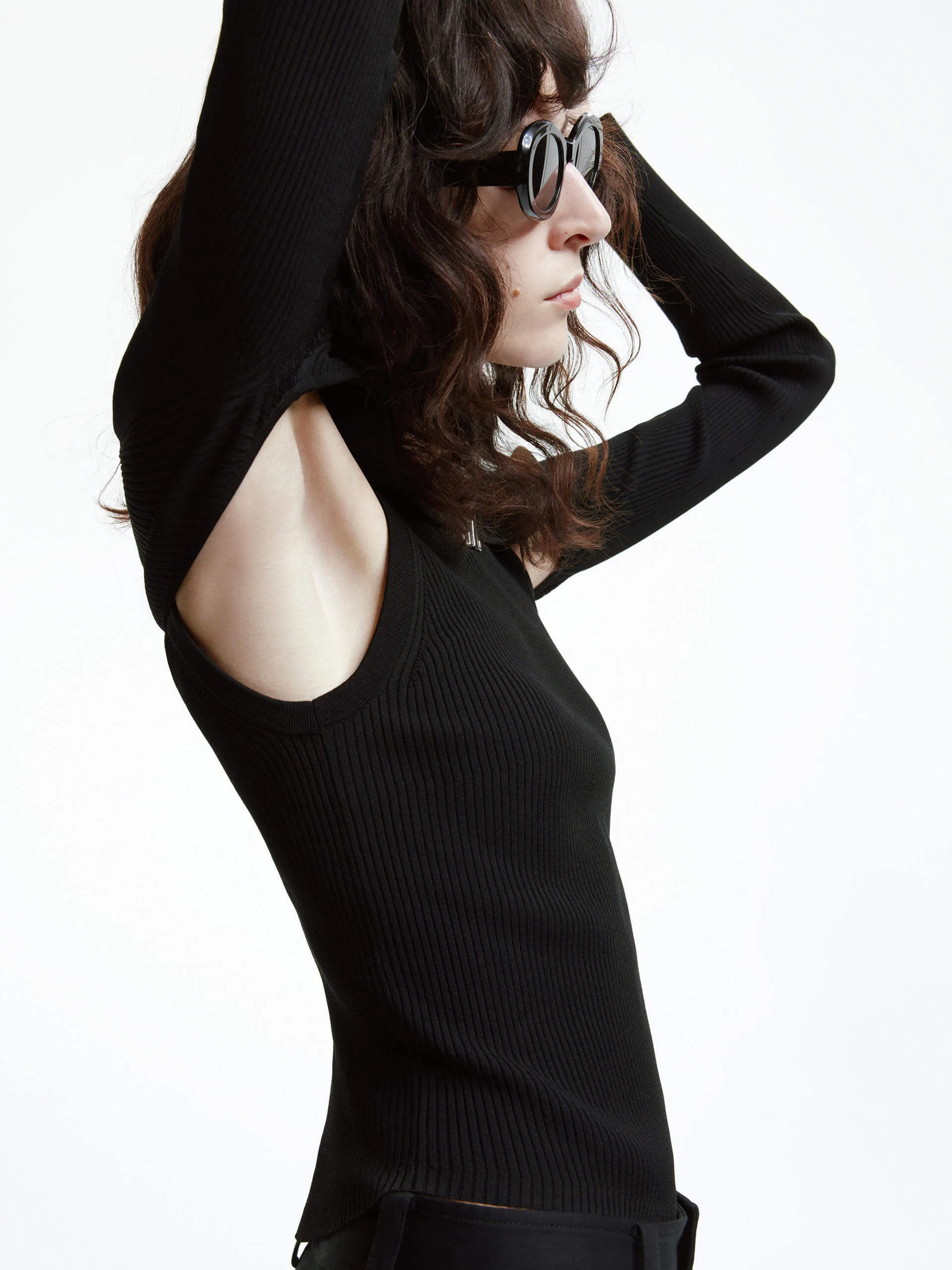 Deconstruct Ribbed Knit Top