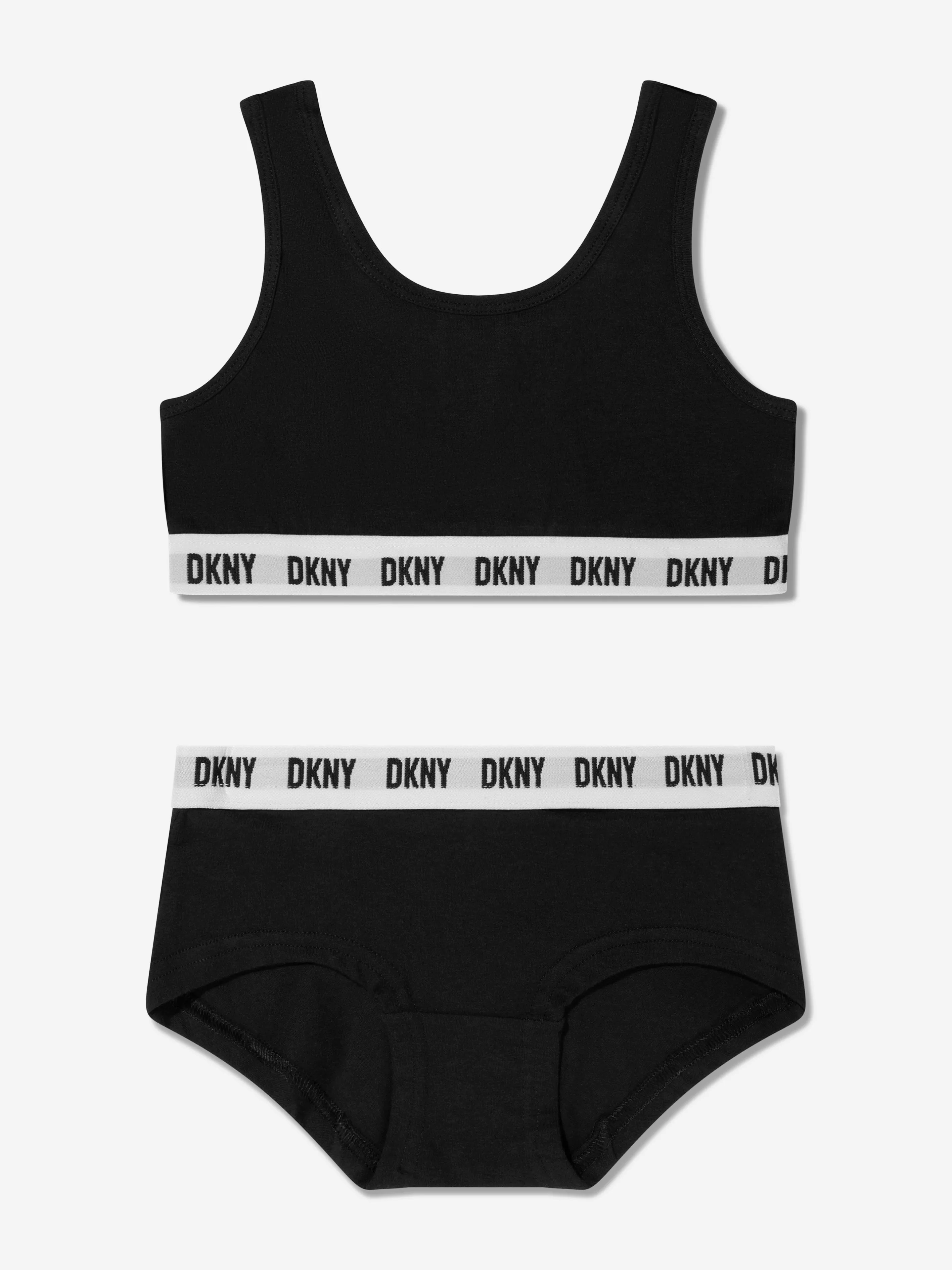 DKNY Girls Sports Bra And Hipster Set in Black