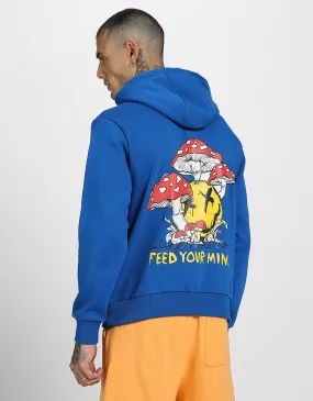 Feed Your Mind  Blue Back Graphic Printed Hoodie