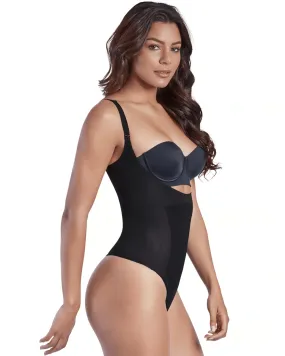 Final Sale Clearance Shaperlove Thermal Open Bust Thong Bodysuit