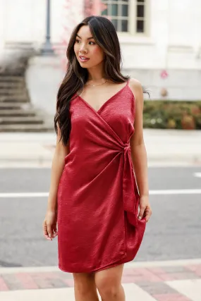 FINAL SALE - Party Glam Marsala Satin Mini Dress