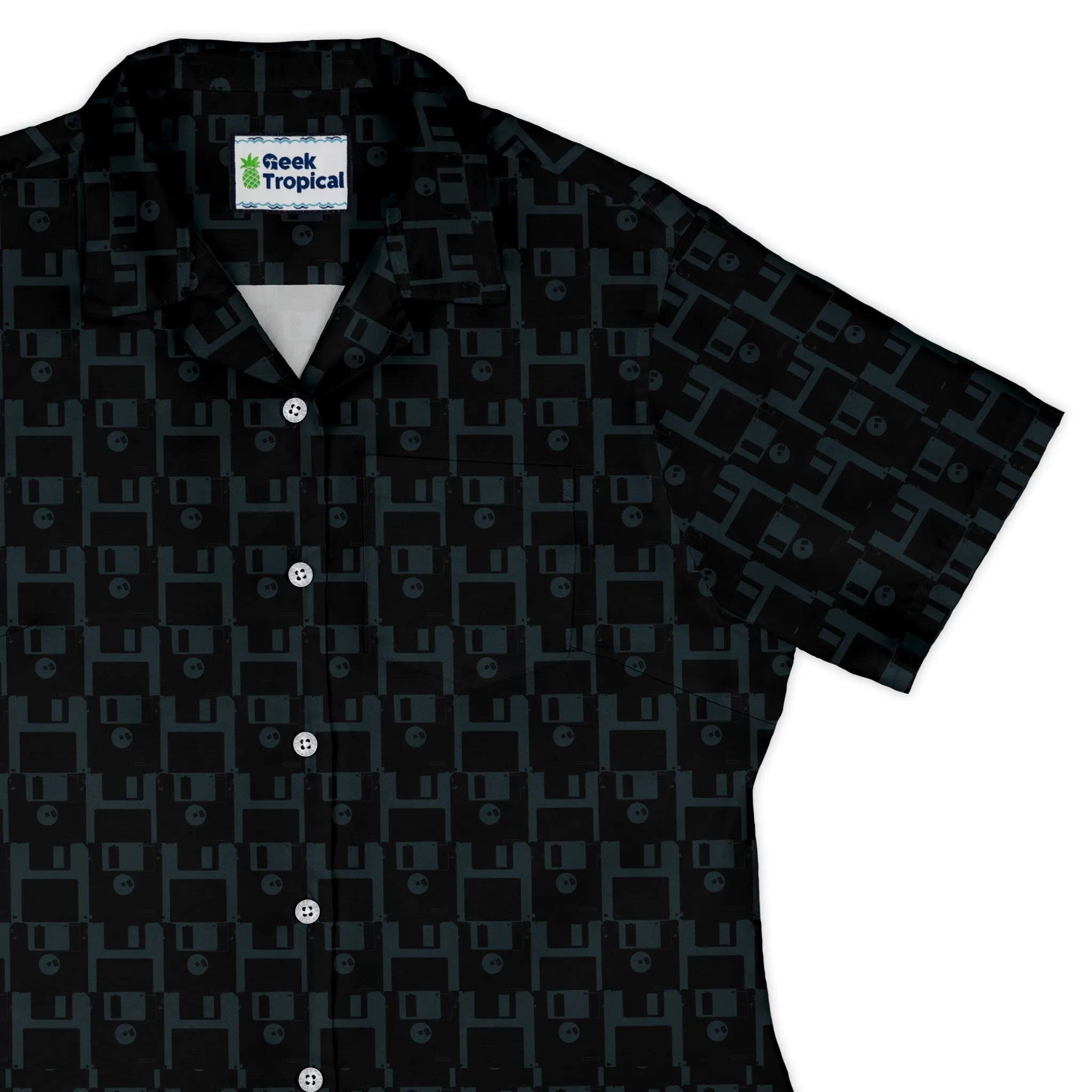 Floppy Disk Curvy Button Up Shirt