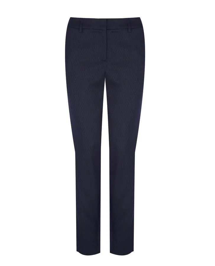 French Navy Textured Trousers