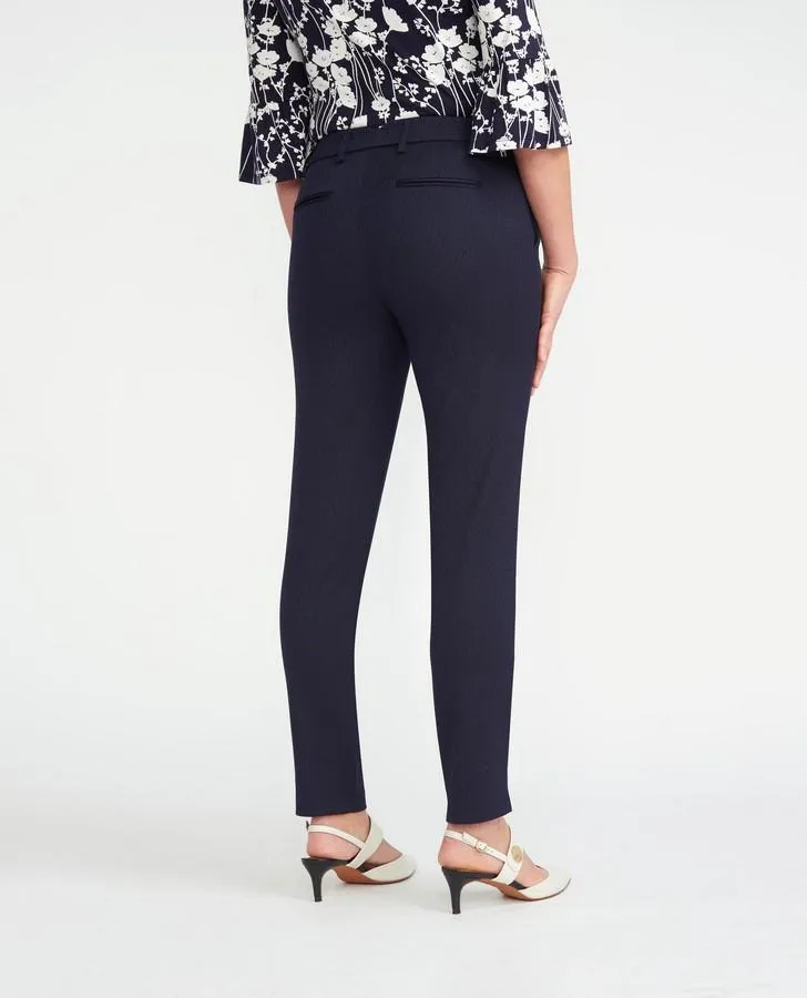 French Navy Textured Trousers