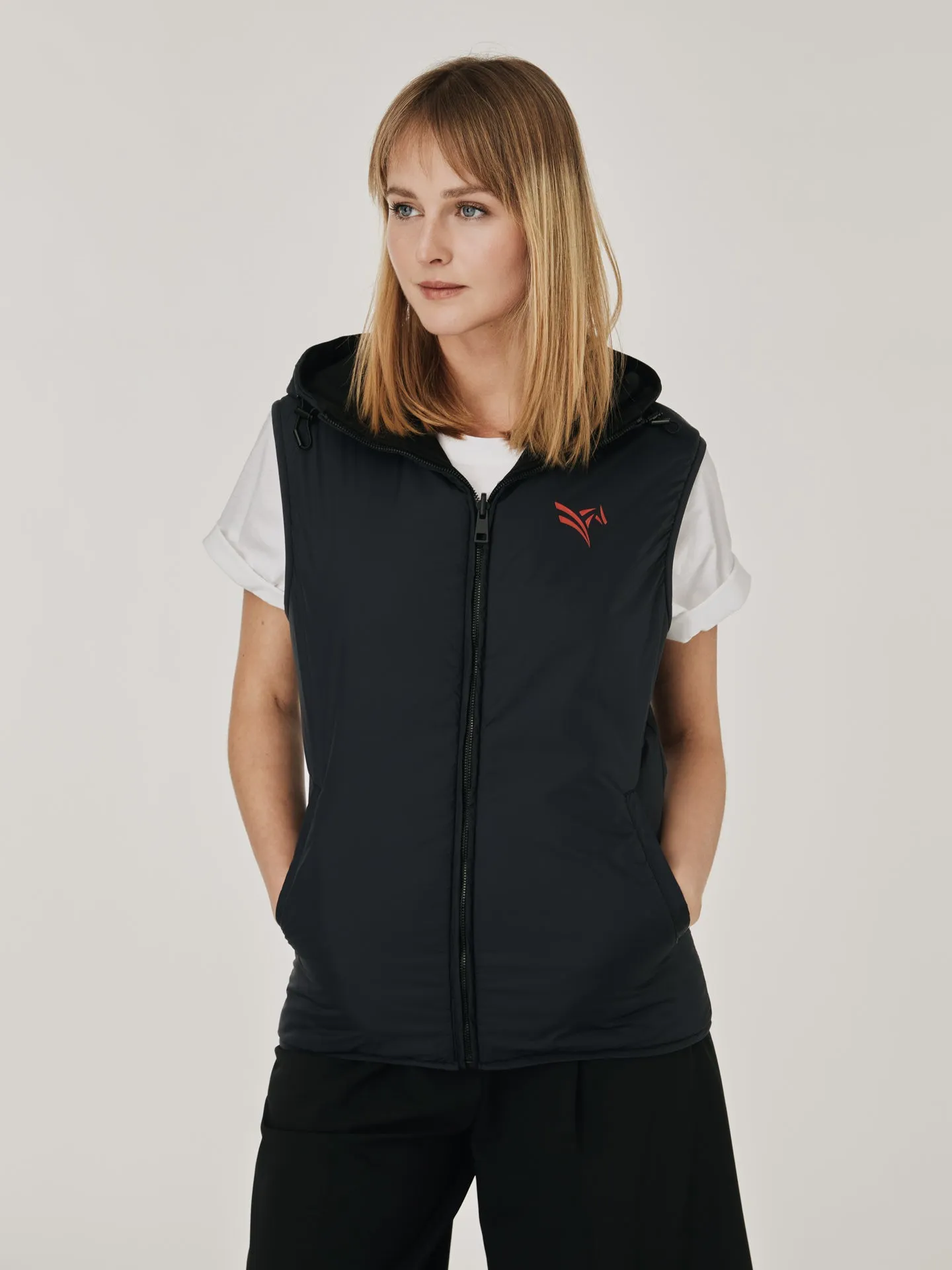 GCL Essentials Women's Reversible Gilet with Hood - Black