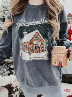 Gingerbread Library Garment Dyed Sweatshirt