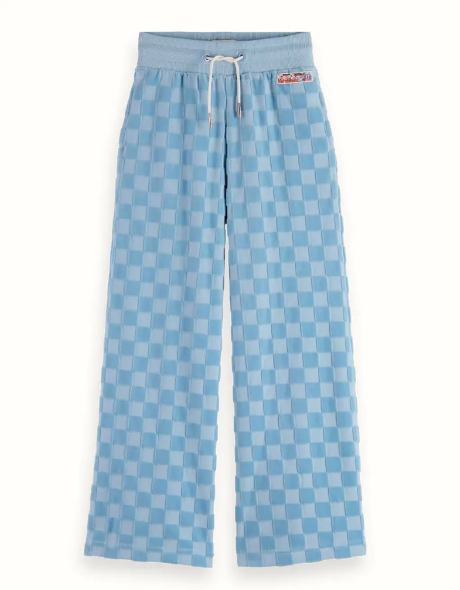 GIRL VELOUR CHECKERBOARD JOGGER