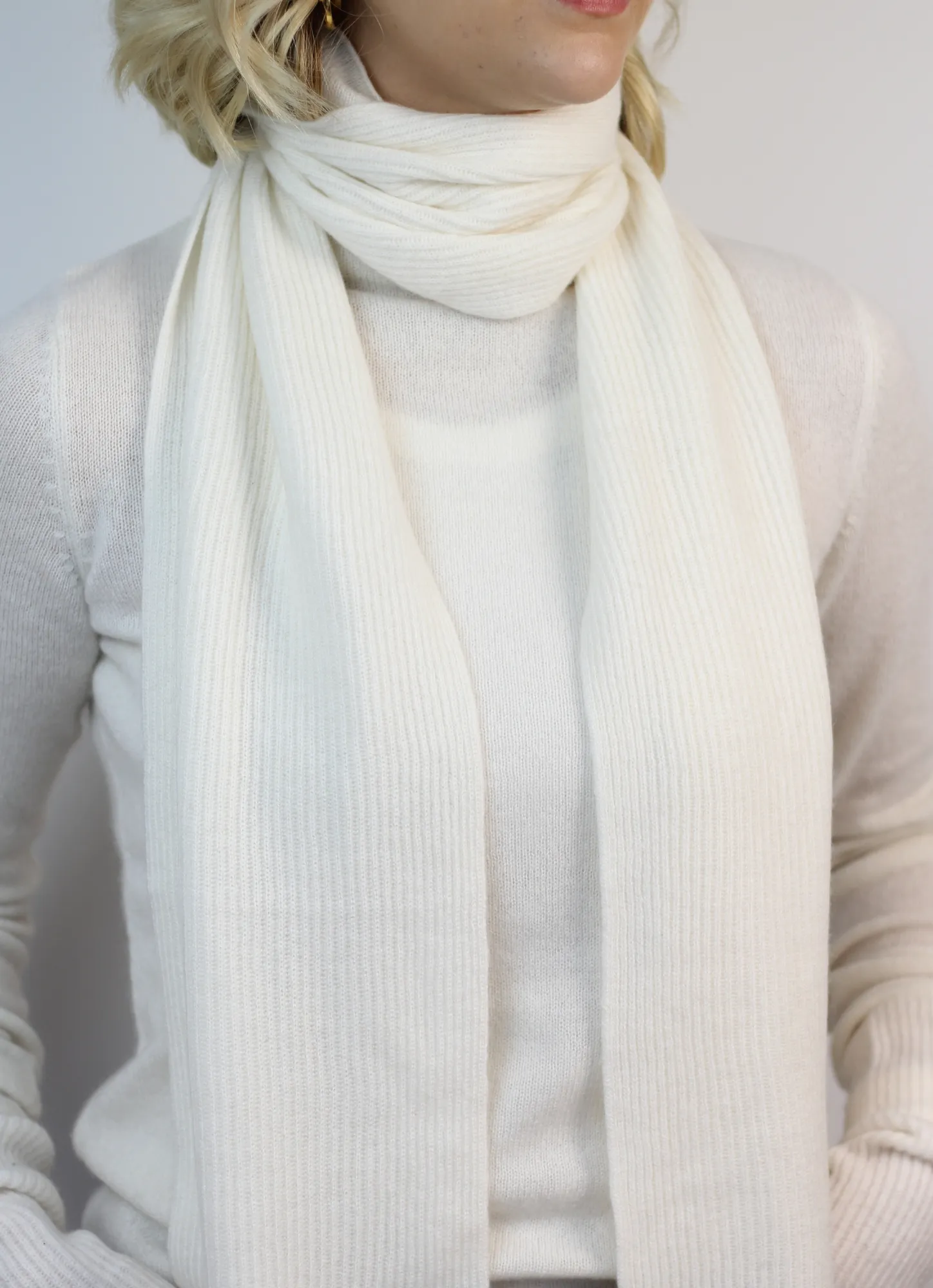 Glenbarr Cashmere Scarf White Ice