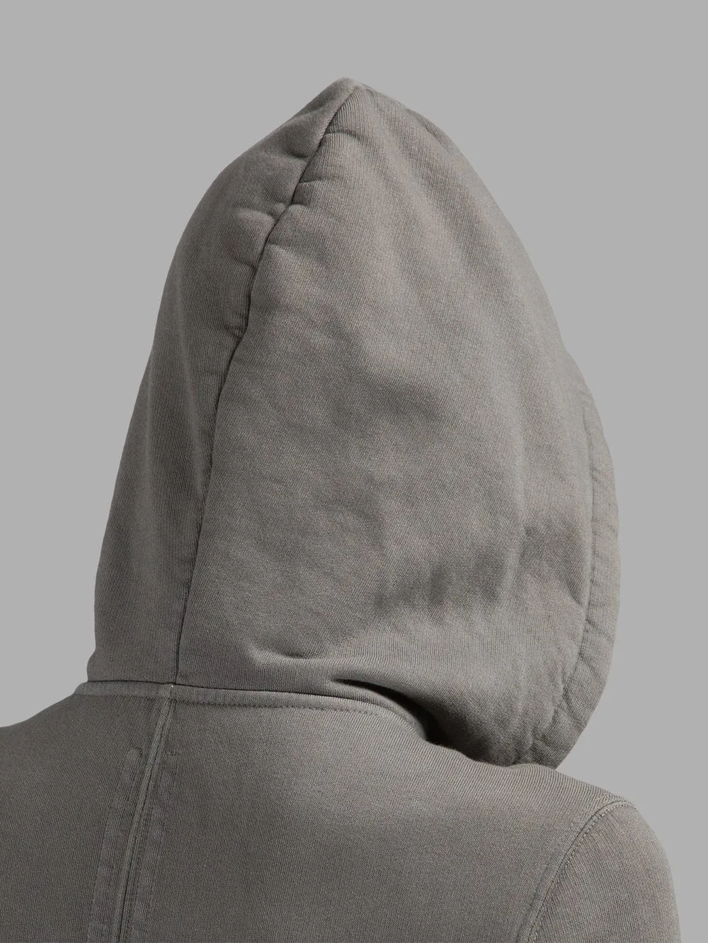 Grey Long Hoodie /Zip Closure  /Two Side Pockets /  Asymmetric Raw Cut Sleeve Seam