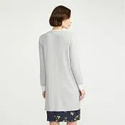 Grey Long Line Tipped Cardigan