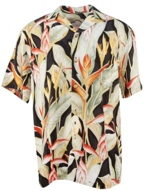 Heliconia Mens Shirt in Black