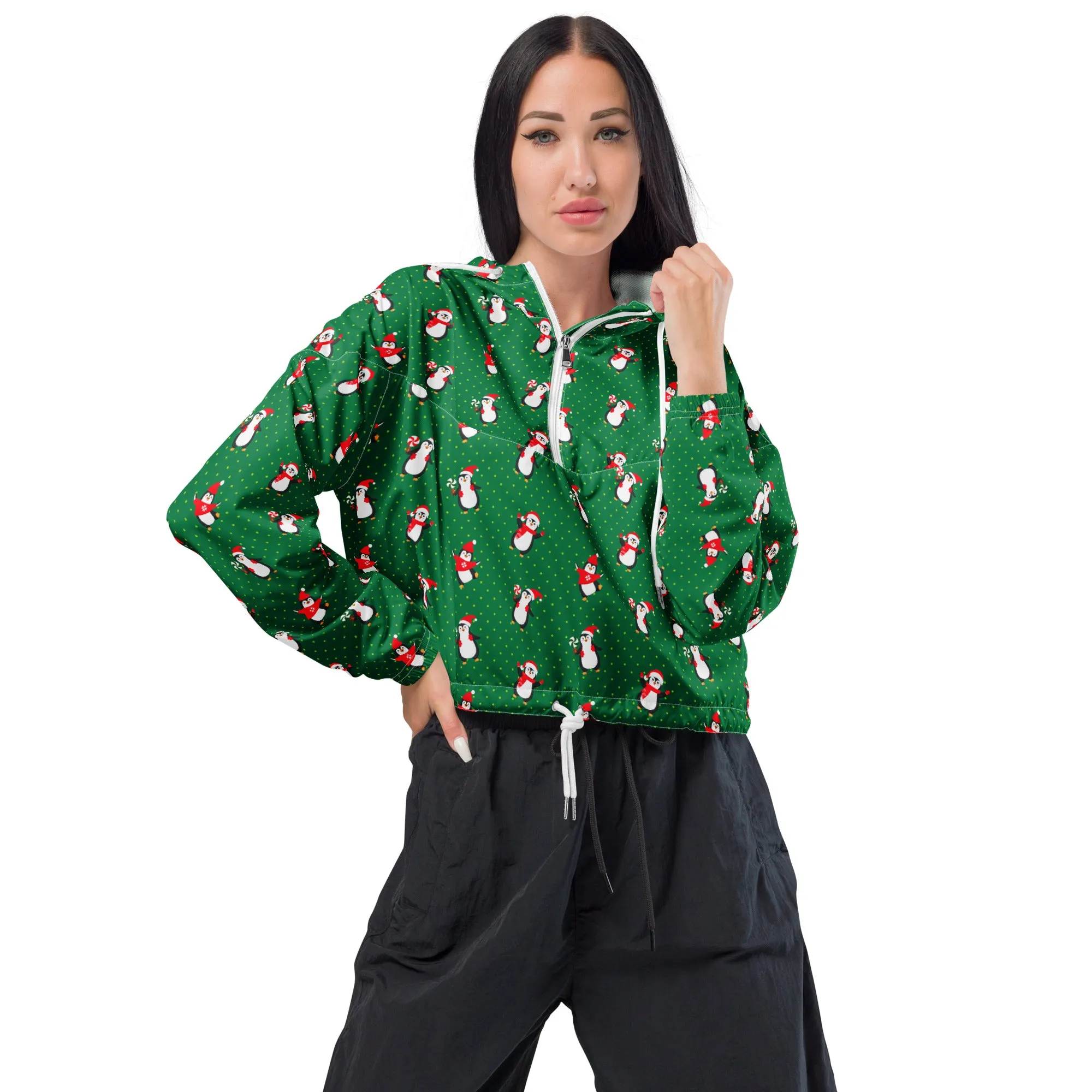 Holiday Greetings Women’s cropped windbreaker