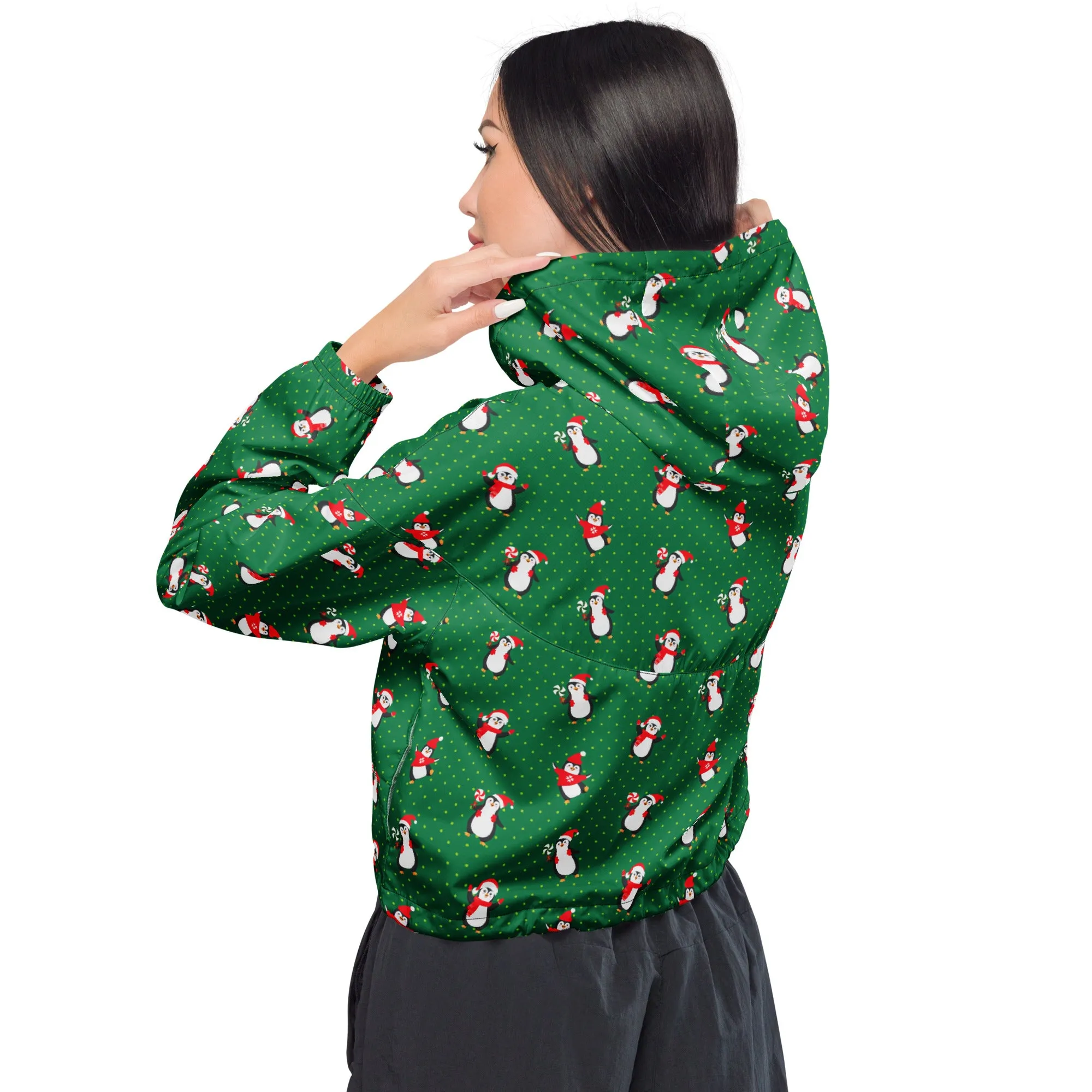 Holiday Greetings Women’s cropped windbreaker