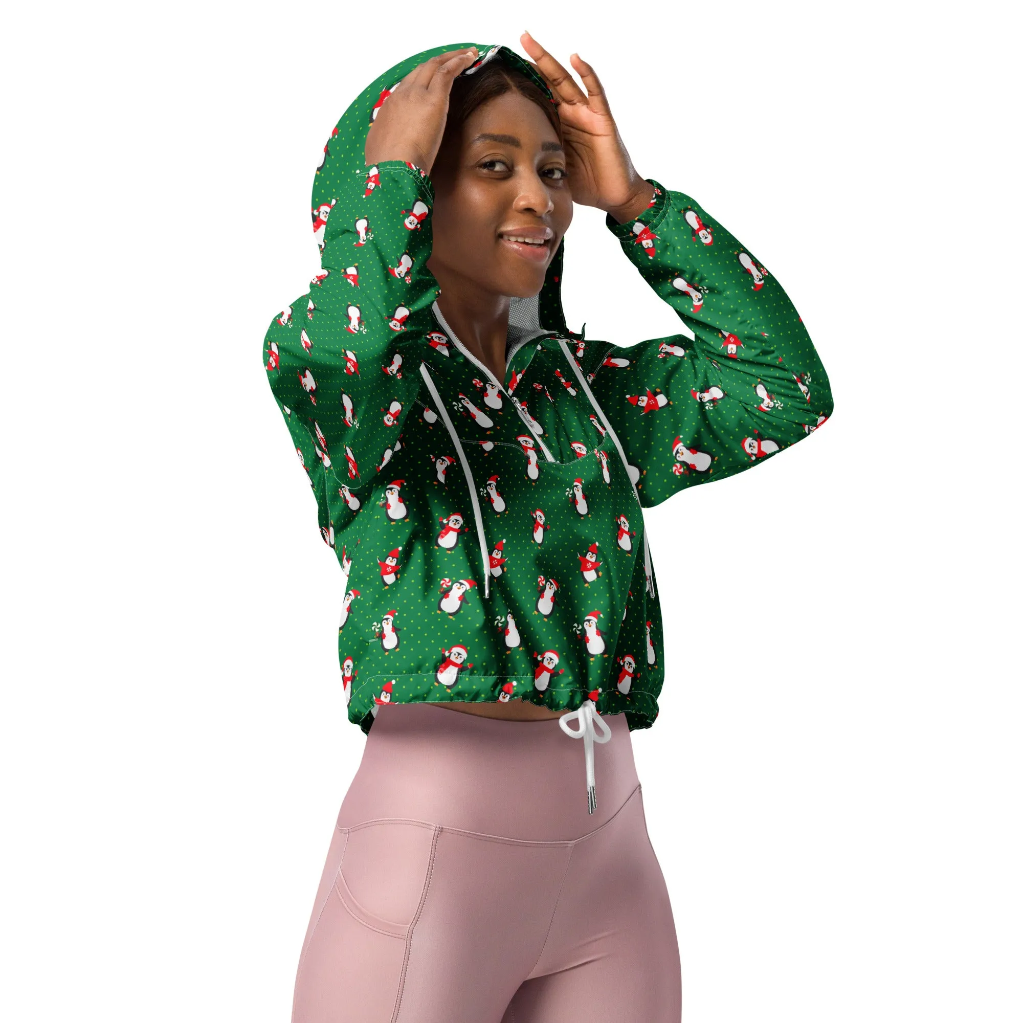 Holiday Greetings Women’s cropped windbreaker