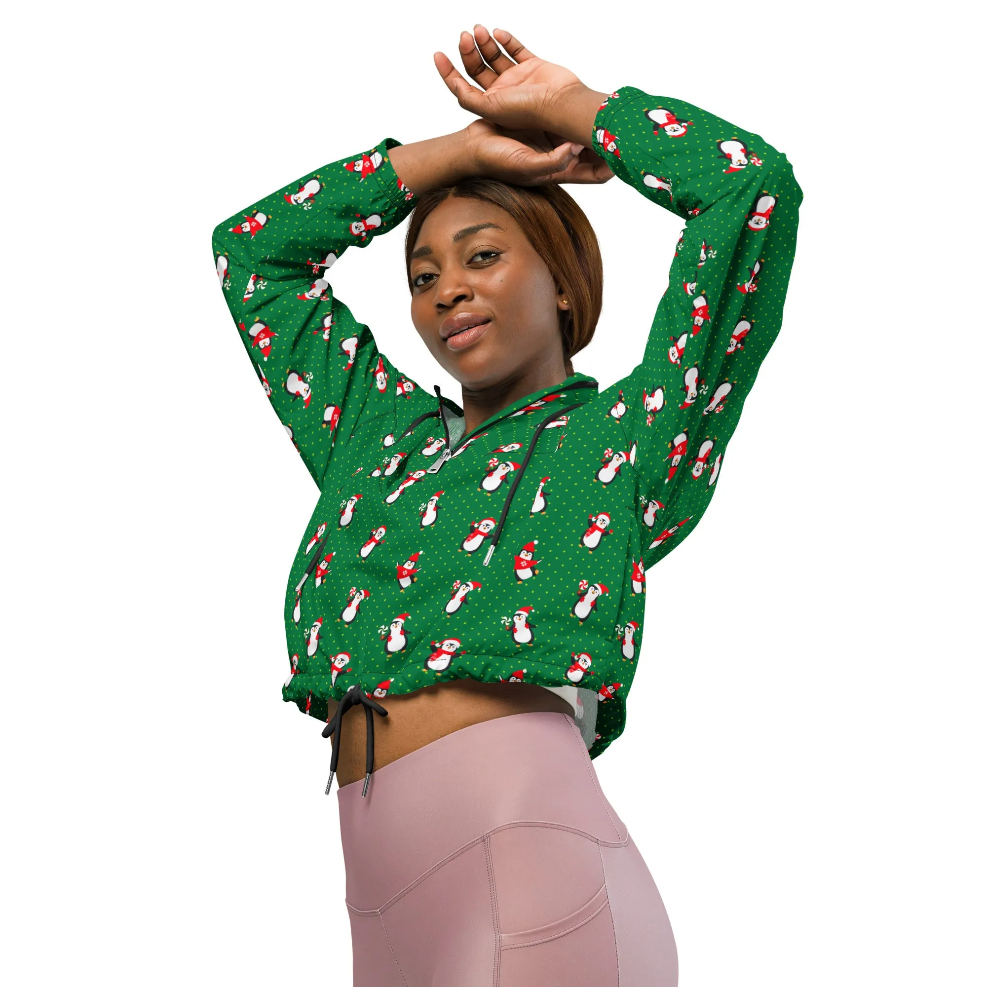 Holiday Greetings Women’s cropped windbreaker