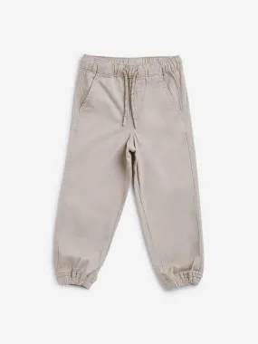 HOP Kids Beige Solid Joggers