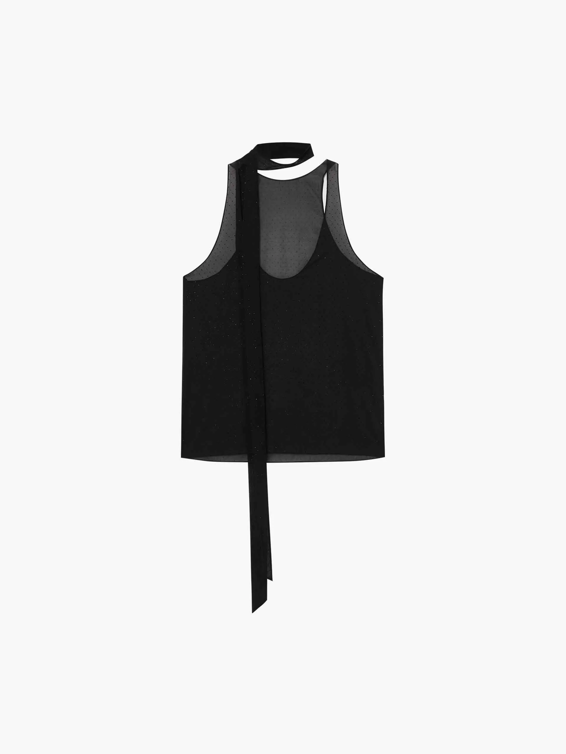 Include Tie Sheer Tank Top