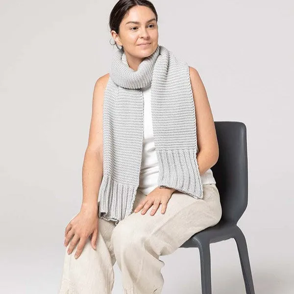 Indus Design: Scarf Ribbed Hem Knit Dove