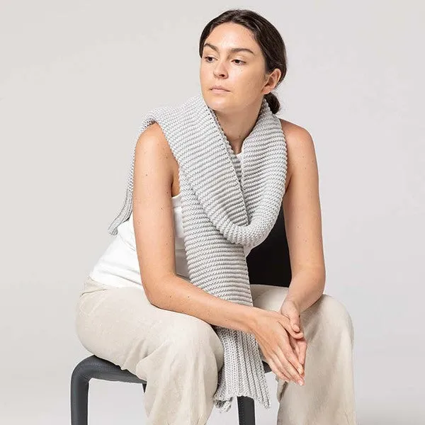 Indus Design: Scarf Ribbed Hem Knit Dove