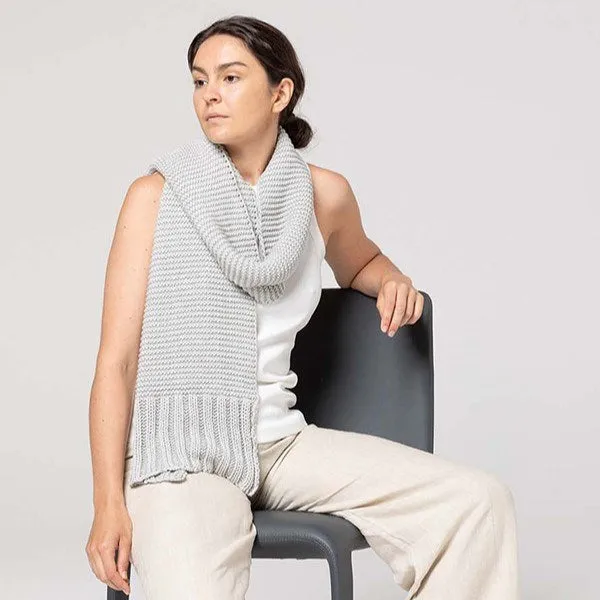 Indus Design: Scarf Ribbed Hem Knit Dove