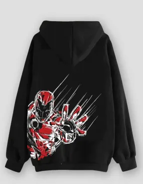 Ironman Black Back Graphic Printed Hoodie