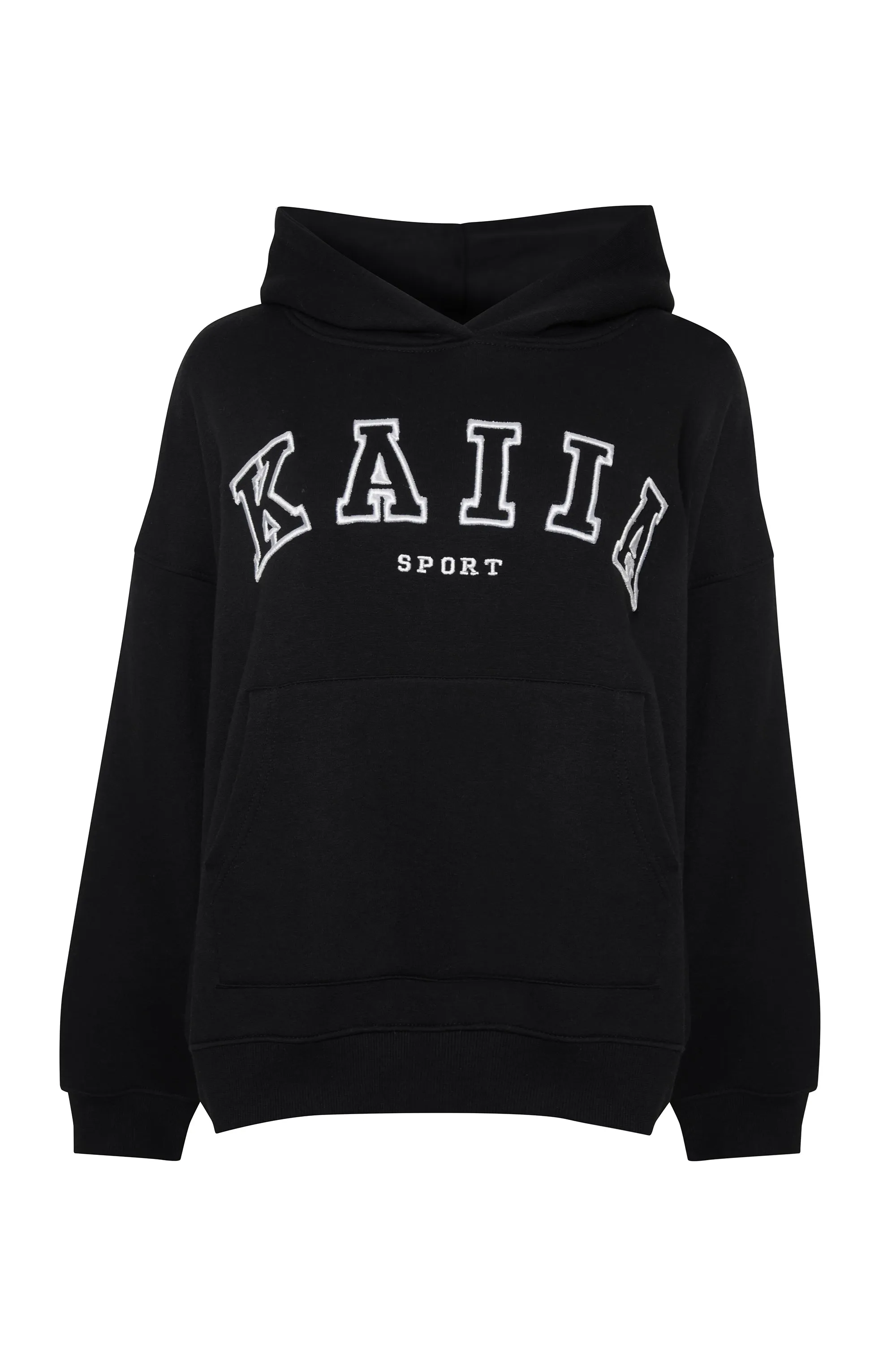 Kaiia Sport Logo Oversized Hoodie Black