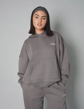 Kaiia The Label Oversized Hoodie Dark Grey With Pink