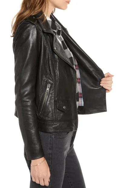 Kenzie Double Breasted Leather Blazer