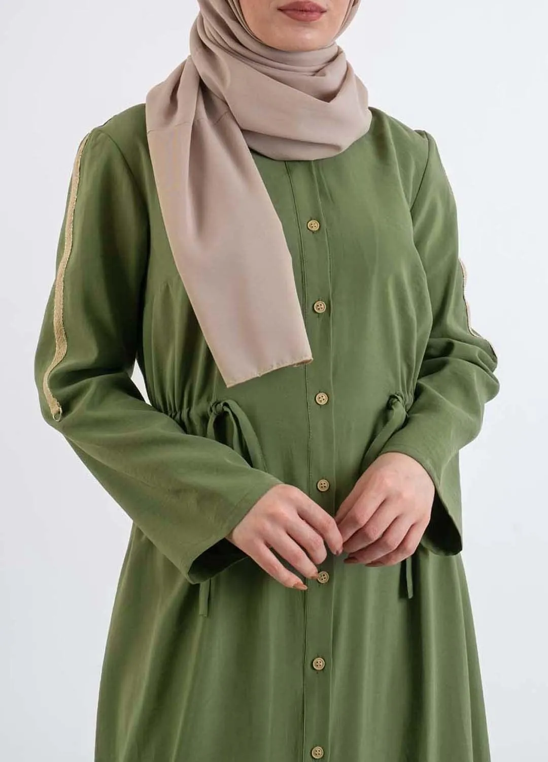 khaki  shirt dress