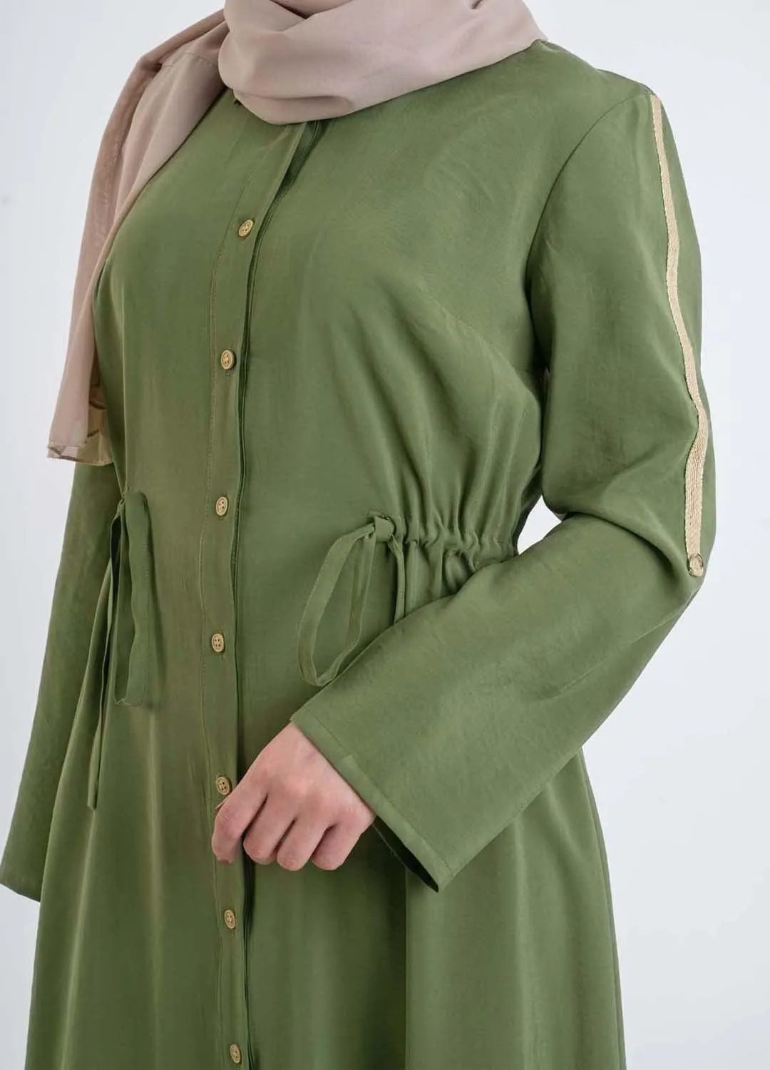 khaki  shirt dress