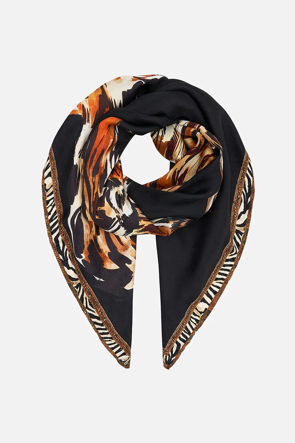 Large Square Scarf - Tiger Talk