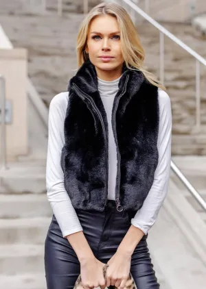 Le Mink Vest in Black