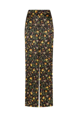 Leon Wide Leg Floral Print Trouser In Multi