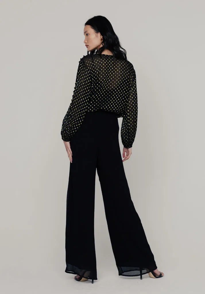 Leon Wide Leg Trouser In Black