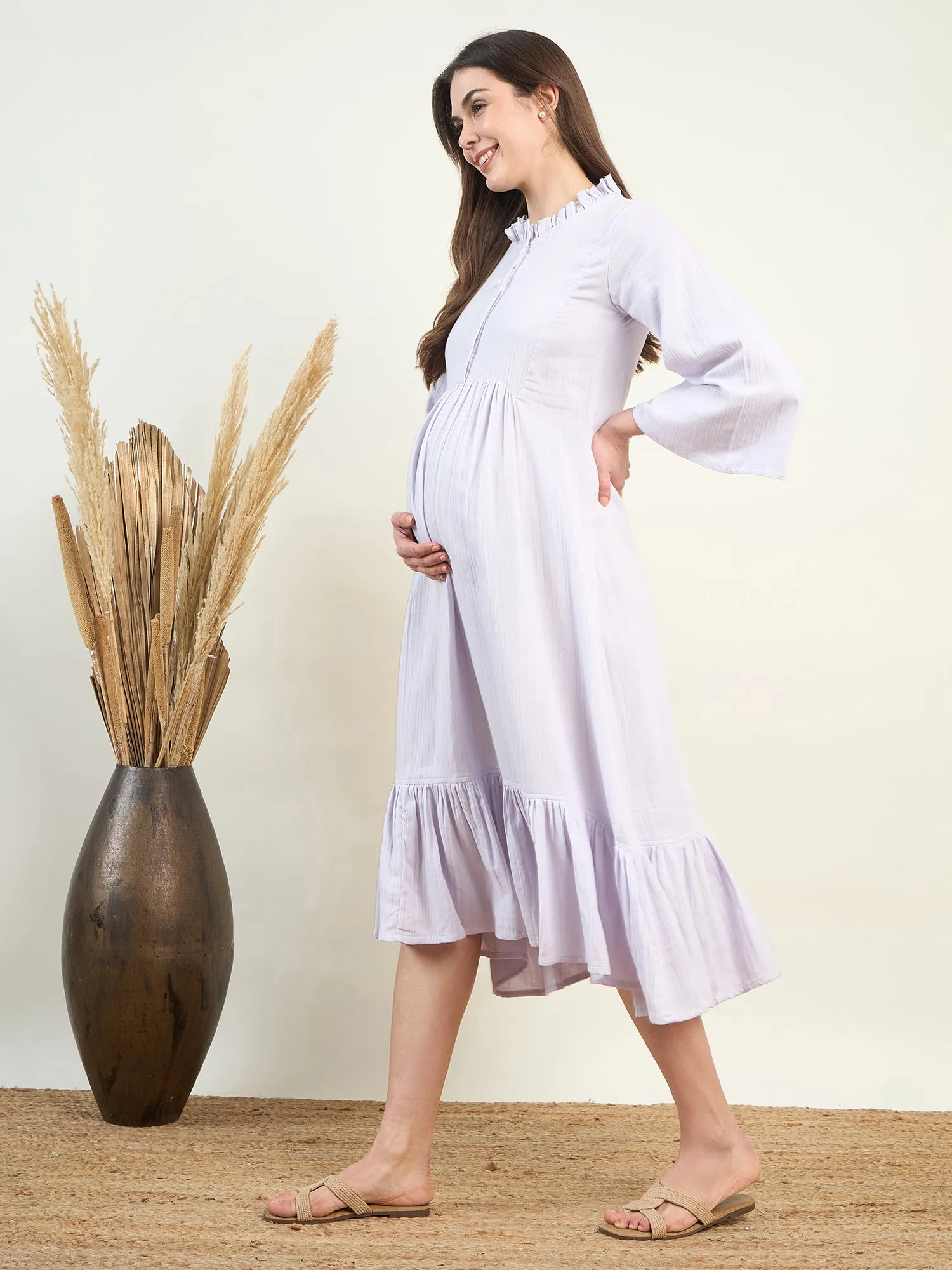 Lilac Supersoft Maternity Dress