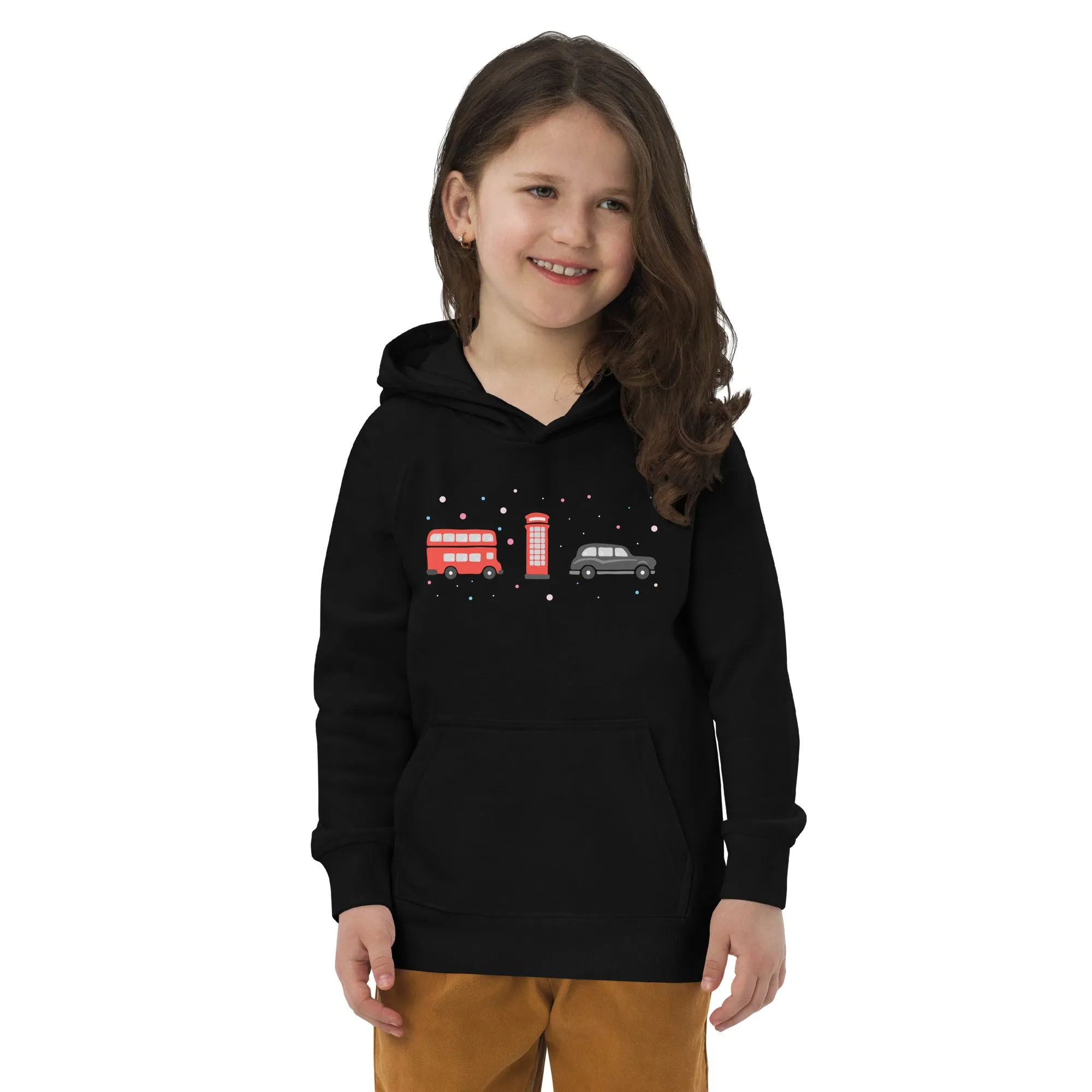 London Doodles - Bus / Phone / Taxi - Kids Eco Hoodie