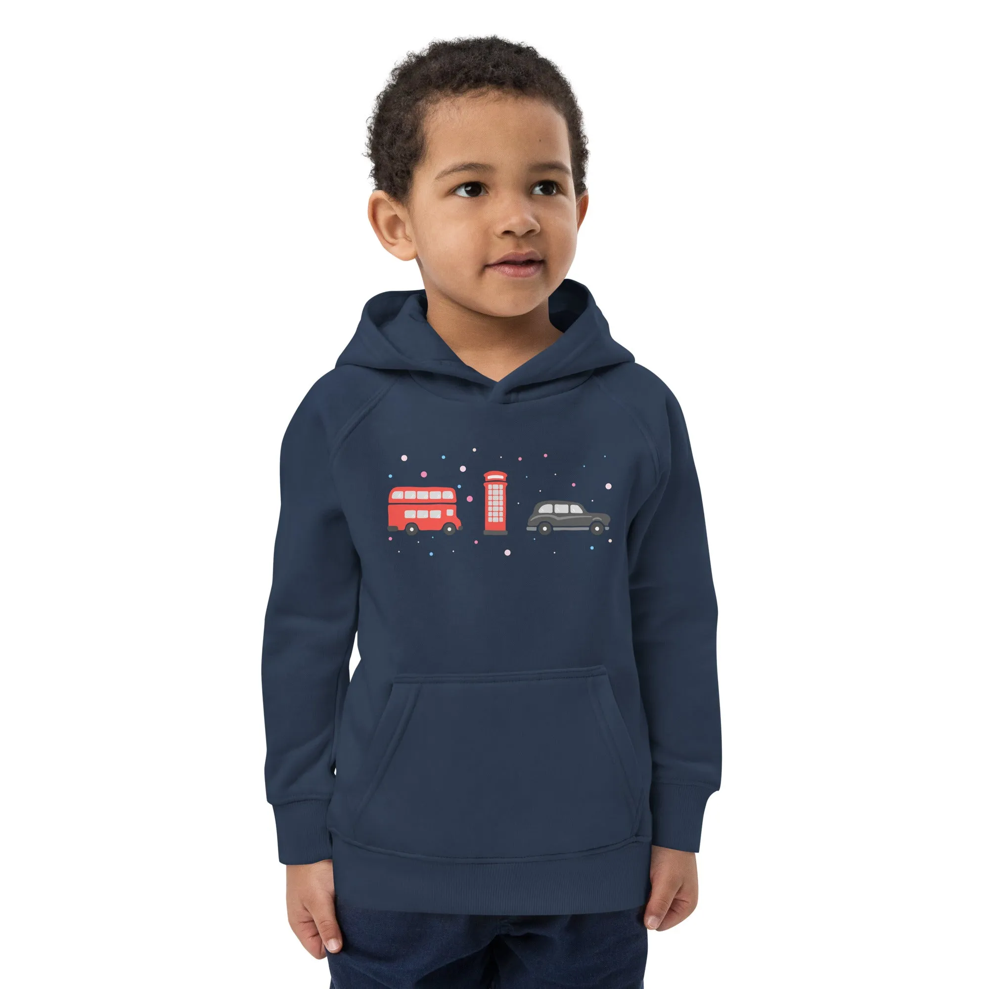 London Doodles - Bus / Phone / Taxi - Kids Eco Hoodie