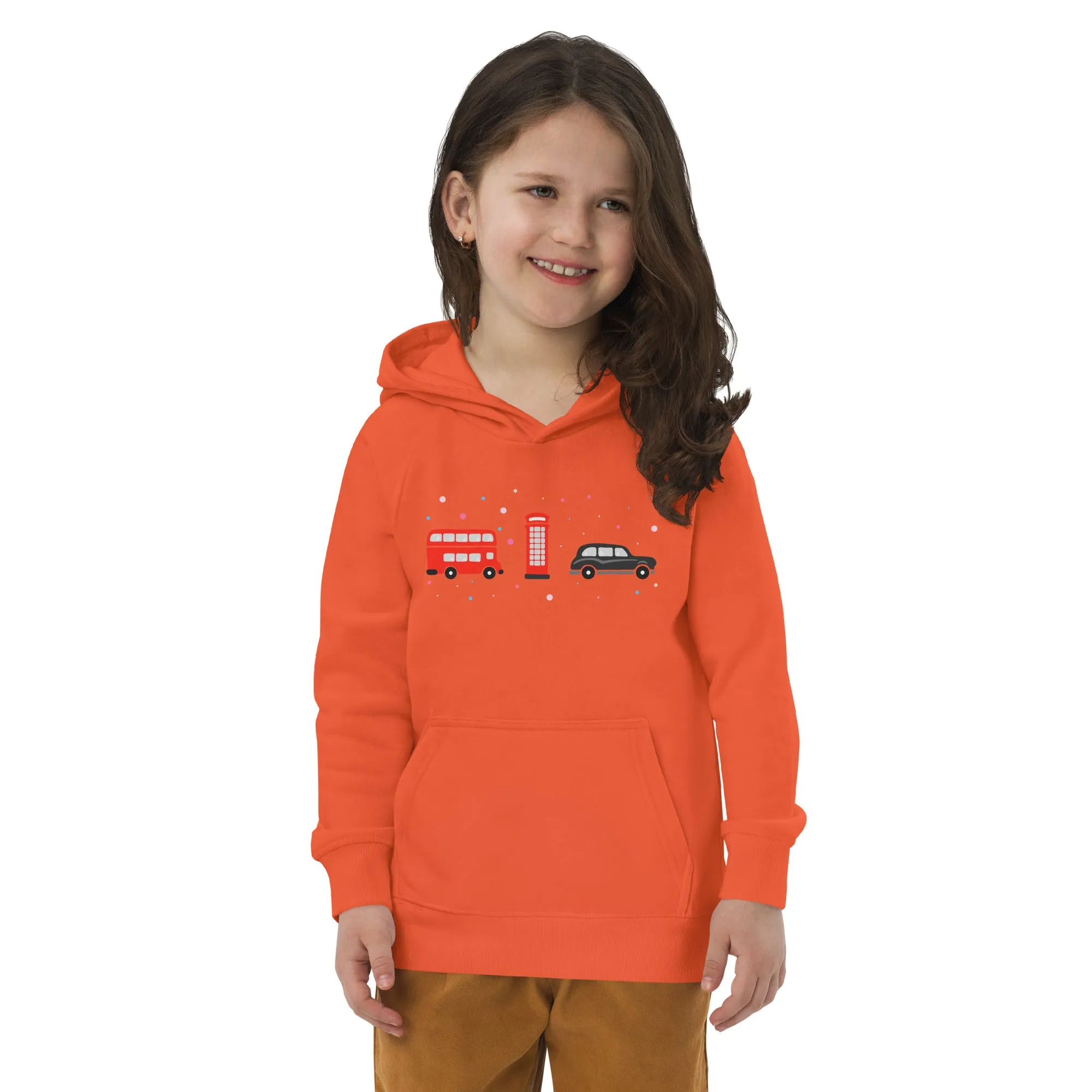 London Doodles - Bus / Phone / Taxi - Kids Eco Hoodie