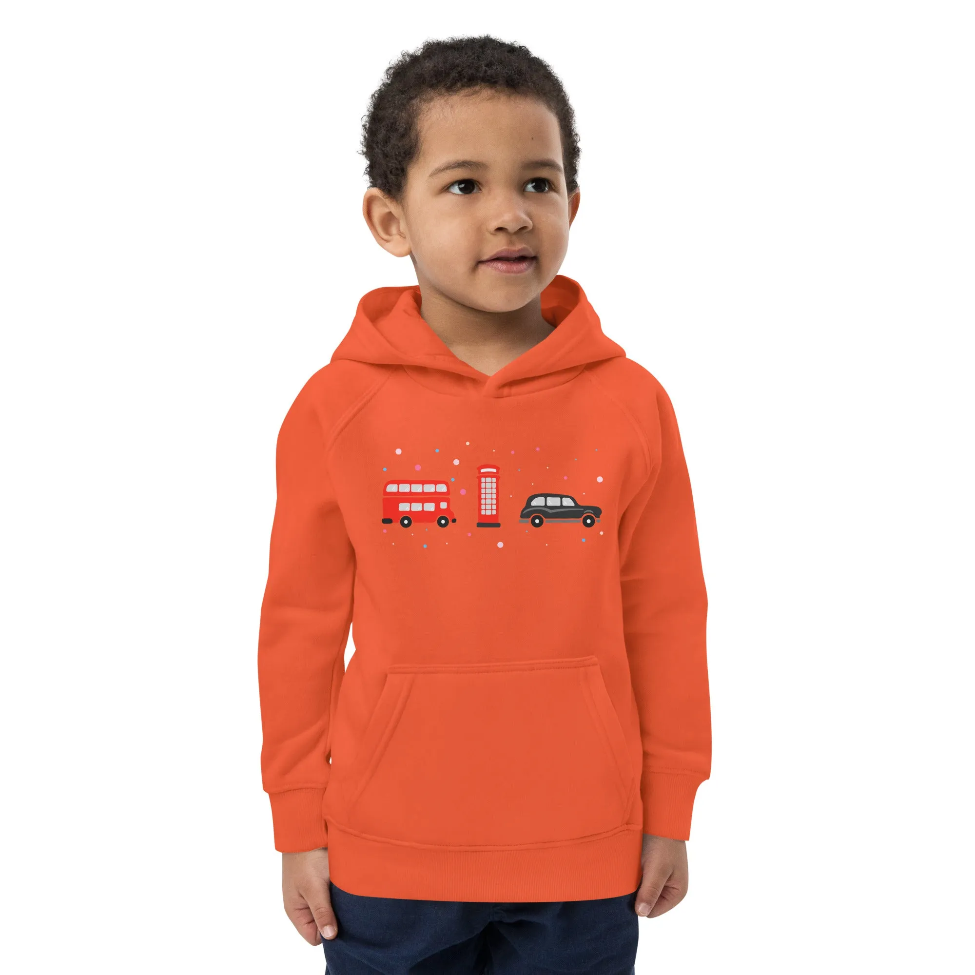 London Doodles - Bus / Phone / Taxi - Kids Eco Hoodie