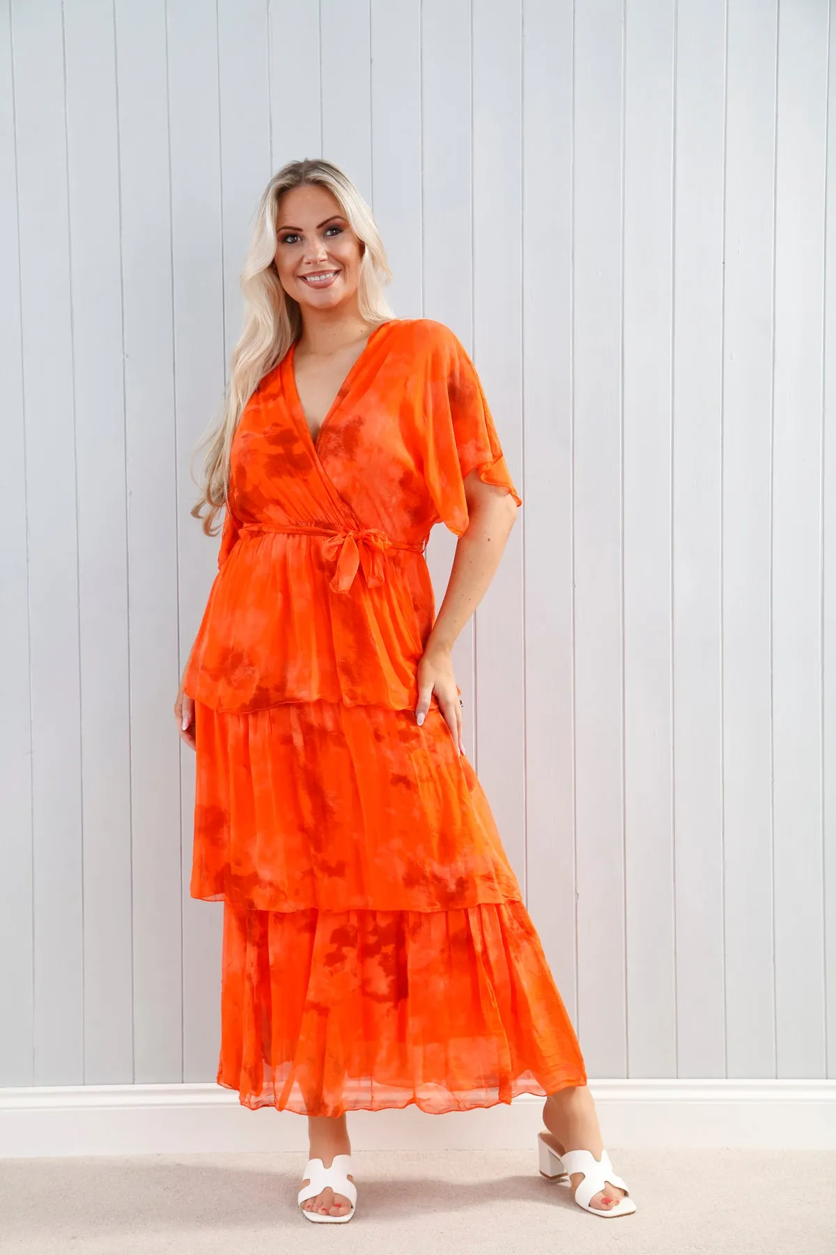 Loretta Tiered Dress Clementine