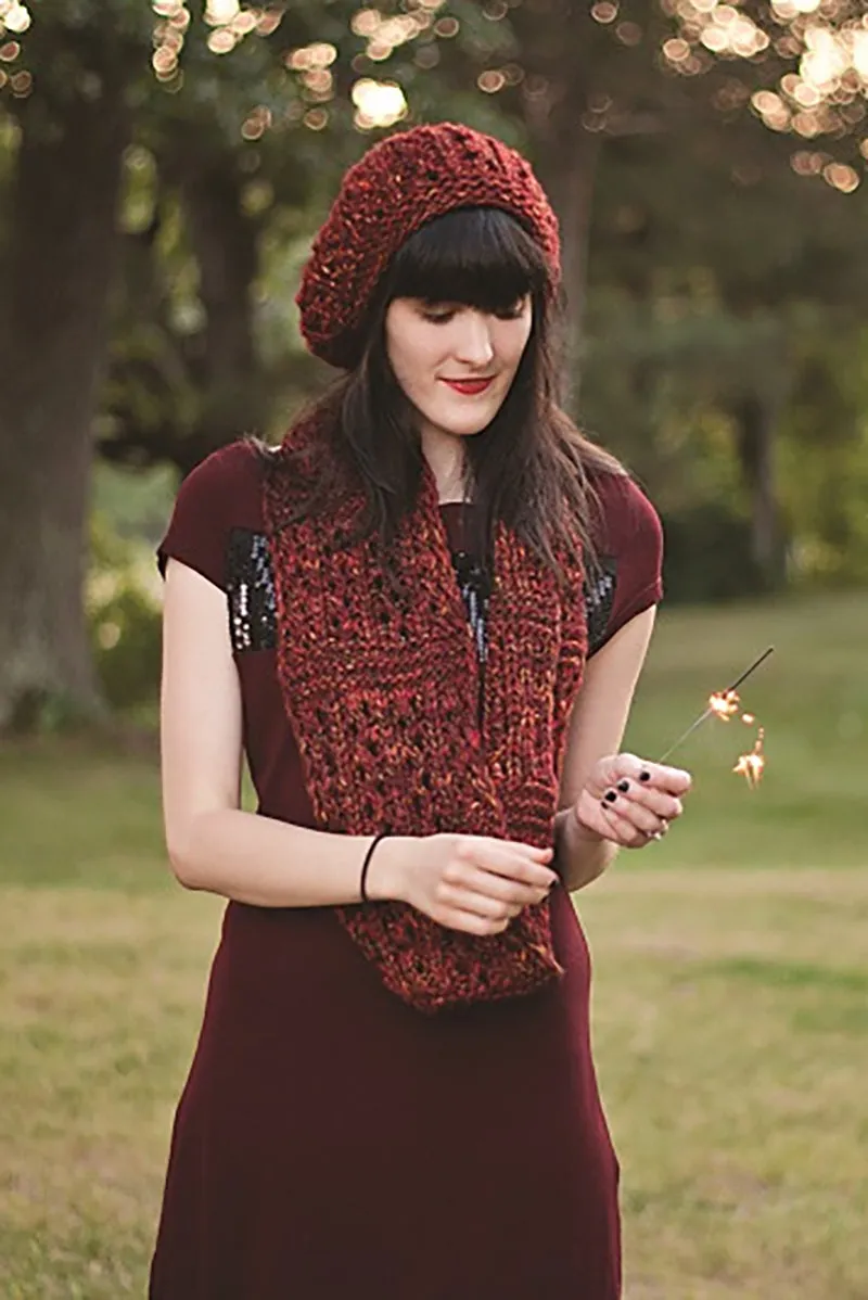 Malabrigo Book 12: Elements Patterns - Brasa Hat & Scarf - PDF Download