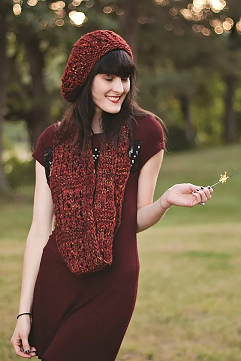 Malabrigo Book 12: Elements Patterns - Brasa Hat & Scarf - PDF Download